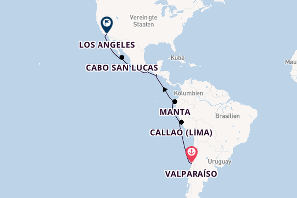 Südamerika ab Valparaíso, Chile auf der Celebrity Equinox