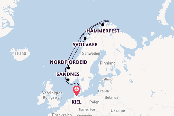 Norwegen ab Kiel, Deutschland auf der VASCO DA GAMA