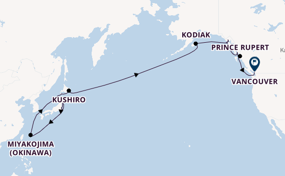 Transpazifik ab Tokio, Japan auf der Seabourn Encore