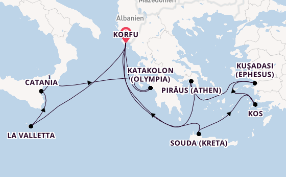 Östliches Mittelmeer ab Korfu, Griechenland auf AIDAblu