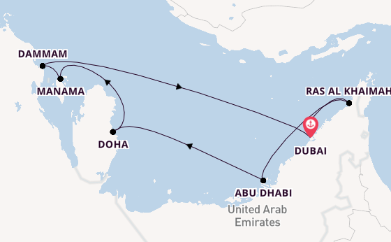 Persian Gulf from Dubai, United Arab Emirates with the EXPLORA I