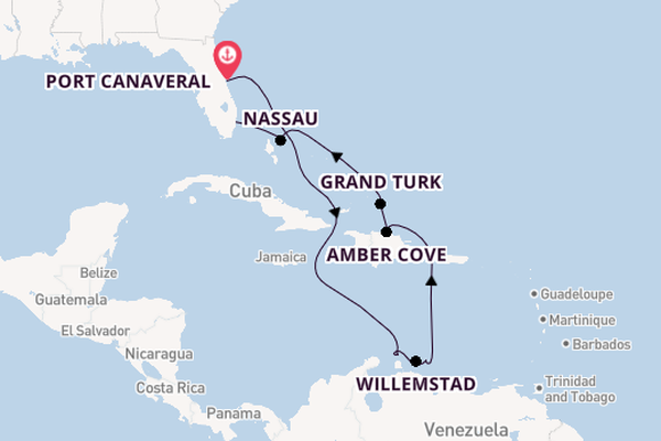 Caribbean vanaf Port Canaveral, Verenigde Staten met de Caribbean Princess