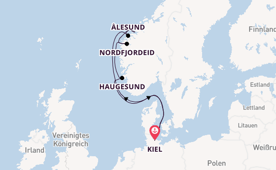 Norwegen ab Kiel, Deutschland auf der Mein Schiff Relax