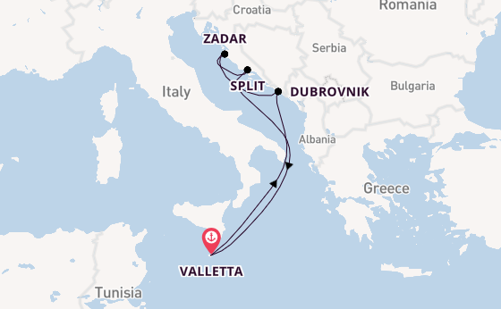 Mediterranean from Valletta, Malta with the Azura