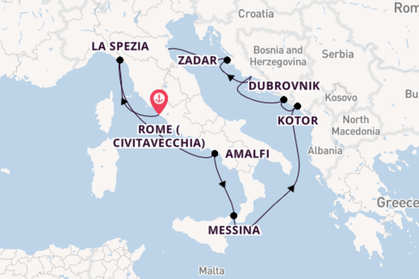 Mediterranean from Rome (Civitavecchia), Italy with the Celebrity Constellation