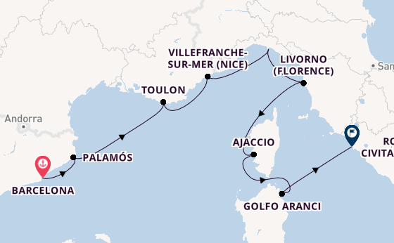 Western Mediterranean from Barcelona, Spain with the Seven Seas Prestige