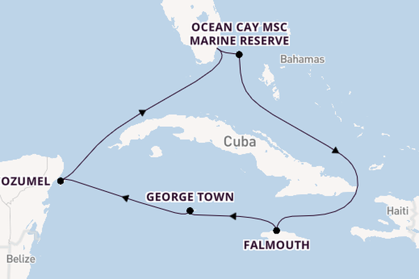 Westelijke Caraïben vanaf Miami, Verenigde Staten met de MSC Seaside