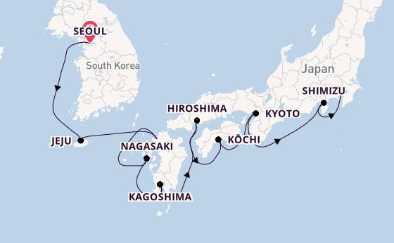 Japan from Seoul, South Korea with the Celebrity Millennium