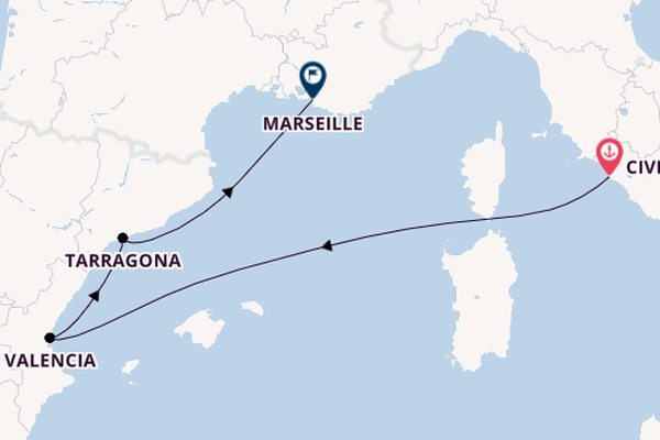 Westliches Mittelmeer ab Civitavecchia (Rom), Italien auf der MSC Sinfonia