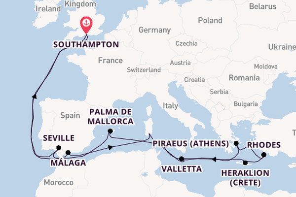 Mediterranean from Southampton, England with the Britannia 