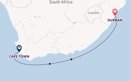 South Africa from Durban, South Africa with the MSC Armonia 