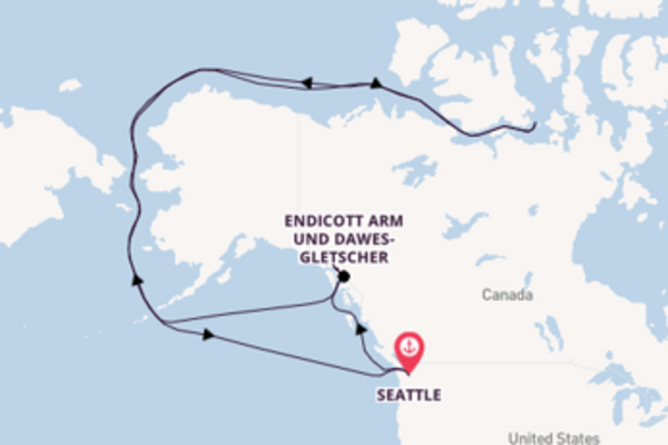 Cruise naar Seattle via Endicott Arm und Dawes-Gletscher