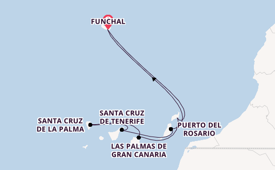 Canary Islands from Funchal, Madeira, Portugal with the MSC Fantasia