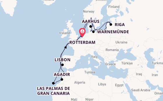 Canary Islands from Rotterdam, Netherlands with the Nieuw Statendam