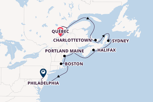 Amerikaanse Oostkust vanaf Québec, Canada met de Norwegian Jewel
