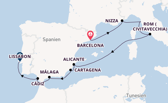 Westliches Mittelmeer ab Barcelona, Spanien auf der Nautica