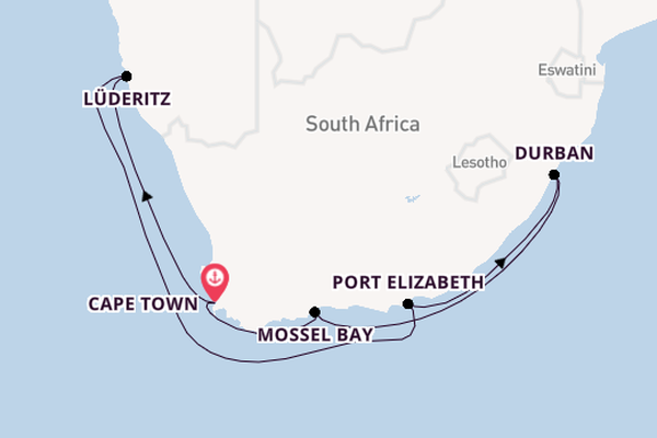 South Africa from Cape Town, South Africa with the EUROPA