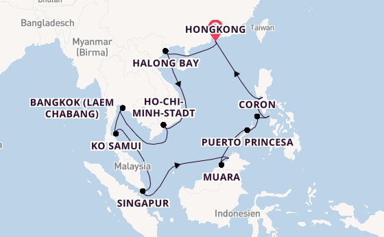 Südostasien ab Hongkong, China auf der Seven Seas Explorer