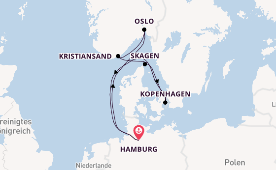 Norwegen ab Hamburg auf AIDAnova