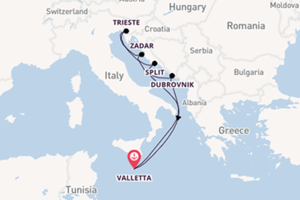 Mediterranean Sea from Valletta, Malta with the Azura