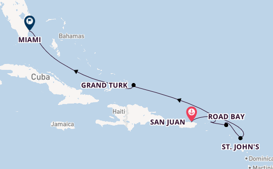 Caribbean vanaf San Juan, Puerto Rico met de EXPLORA I