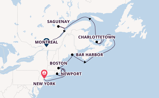 Amerikaanse Oostkust vanaf New York, Verenigde Staten met de Seabourn Quest