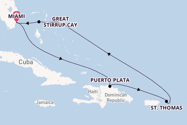Caribbean from Miami, Florida, USA with the Norwegian Luna