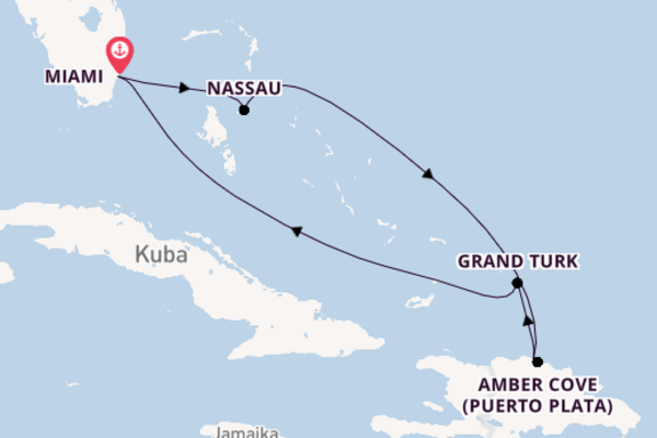 Faszinierende Kreuzfahrt über Nassau nach Miami