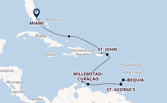 Karibik ab Bridgetown, Barbados auf der Silver Spirit