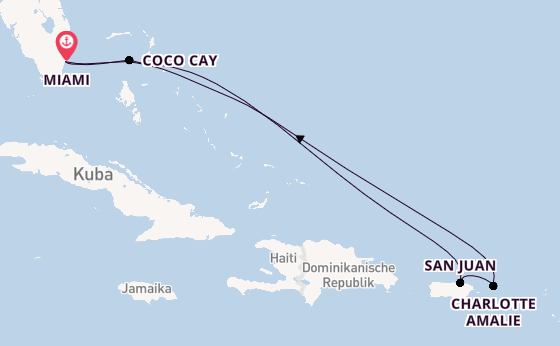 Karibik ab Miami auf der Hero of the Seas