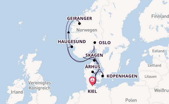 Große Skandinavien-Reise ab Kiel