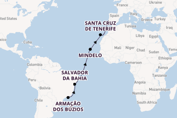 Transatlantic & Repositioning from Rio de Janeiro, Brazil with the Seven Seas Splendor