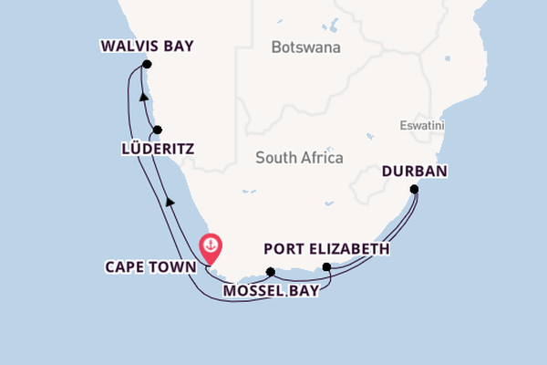 Southern Africa from Cape Town, South Africa with the MS EUROPA 2