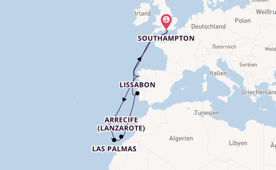 Kanarische Inseln ab Southampton, Großbritannien auf der MSC Meraviglia