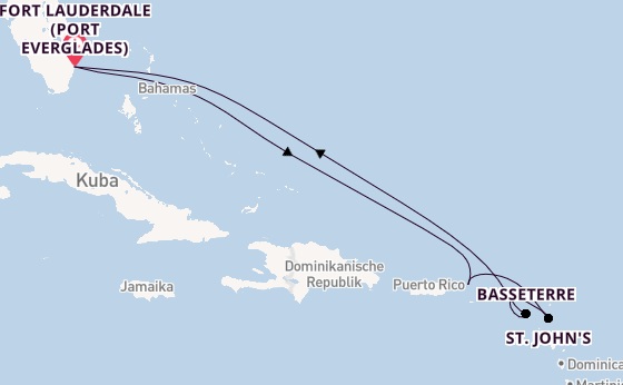 Karibik ab Fort Lauderdale (Port Everglades), USA auf der Celebrity Silhouette