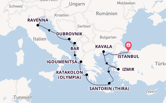 Mittelmeer ab Istanbul, Türkei auf der Sirena
