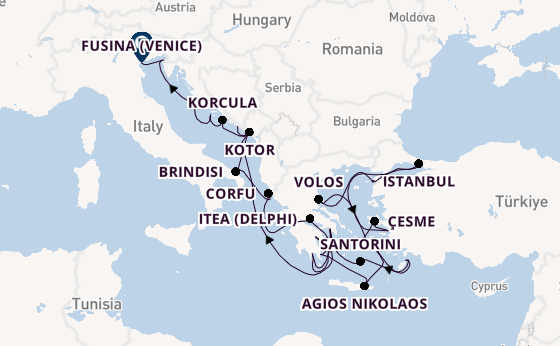 Eastern Mediterranean from Dubrovnik, Croatia with the Seabourn Ovation 
