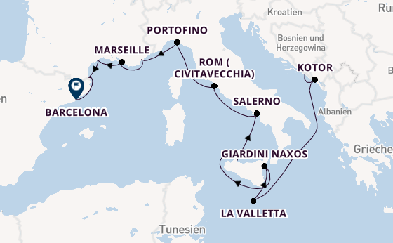 Westliches Mittelmeer ab Dubrovnik, Kroatien auf der Seabourn Ovation