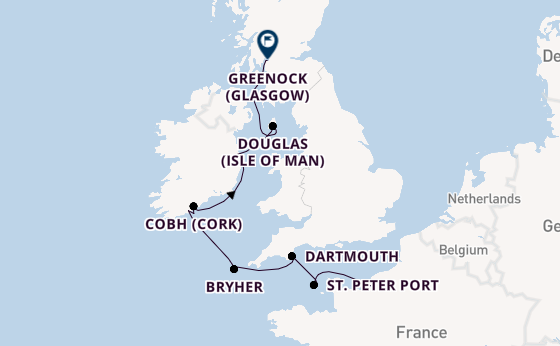 Britse Eilanden vanaf Honfleur (Parijs), Frankrijk met de Le Lyrial