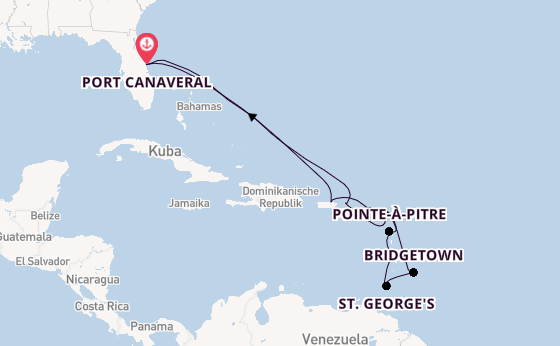 Karibik ab Port Canaveral, USA auf der Carnival Firenze