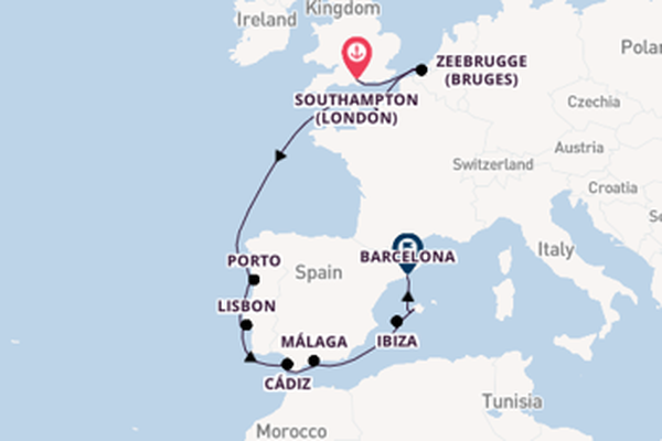 Western Mediterranean from Southampton, England with the Norwegian Jewel