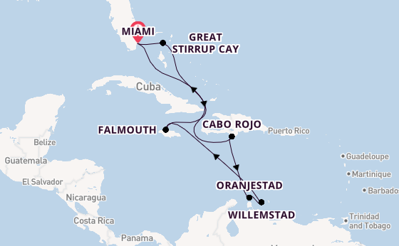 Caribbean vanaf Miami, Verenigde Staten met de Norwegian Gem