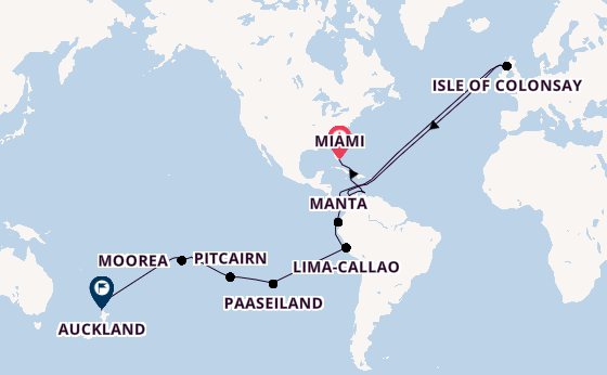 Wereldreizen vanaf Miami, Verenigde Staten met de Azamara Onward