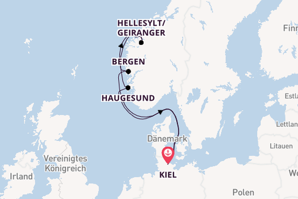 Norwegen ab Kiel, Deutschland auf der Mein Schiff Relax
