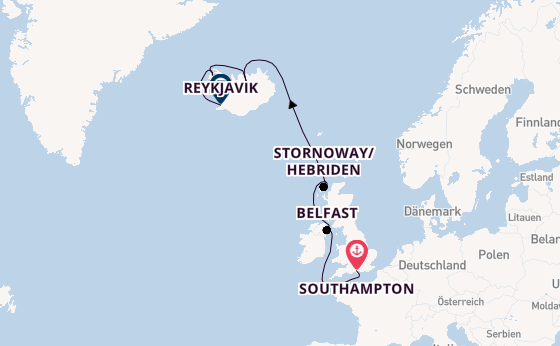Vereinigtes Königreich ab Southampton, Großbritannien auf der EXPLORA IV