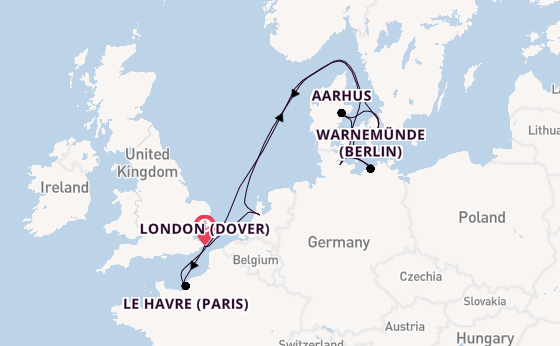 British Isles from London (Dover), England, United Kingdom with the Carnival Miracle