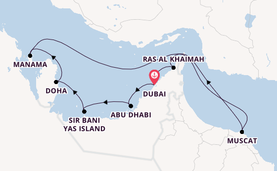 Arabian Gulf from Dubai, United Arab Emirates with the MS EUROPA 2