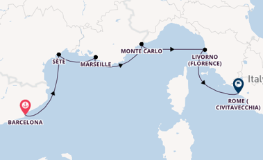 Western Mediterranean from Barcelona, Spain with the Viking Saturn