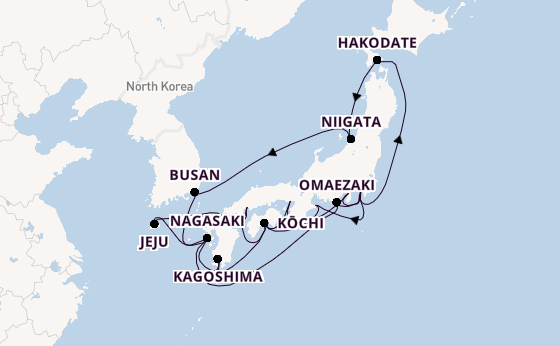 Japan from Yokohama (Tokyo), Japan with the Diamond Princess