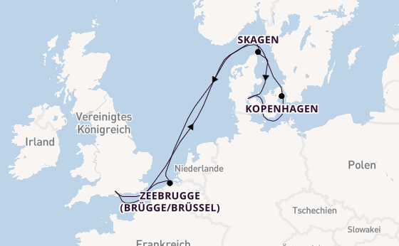 England ab Southampton, Großbritannien auf der MSC Meraviglia